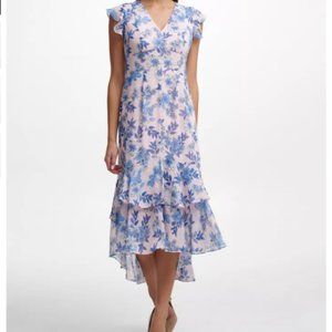 Tommy Hilfiger Floral Print Tiered Midi Dress
